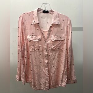 Milk & Honey Pink Button-Up Women's Top New